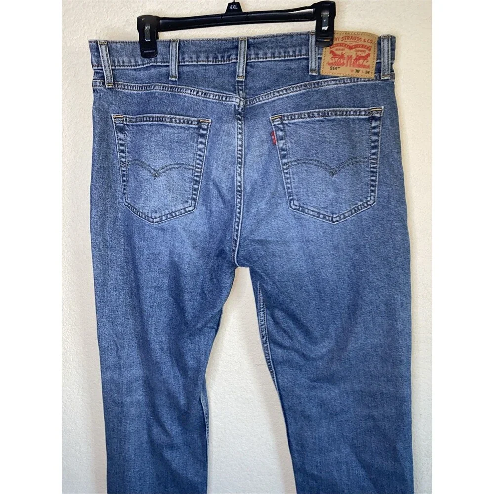 Levis 514 Straight Fit Men Jeans Blue Denim 38x34 Regular 005141537